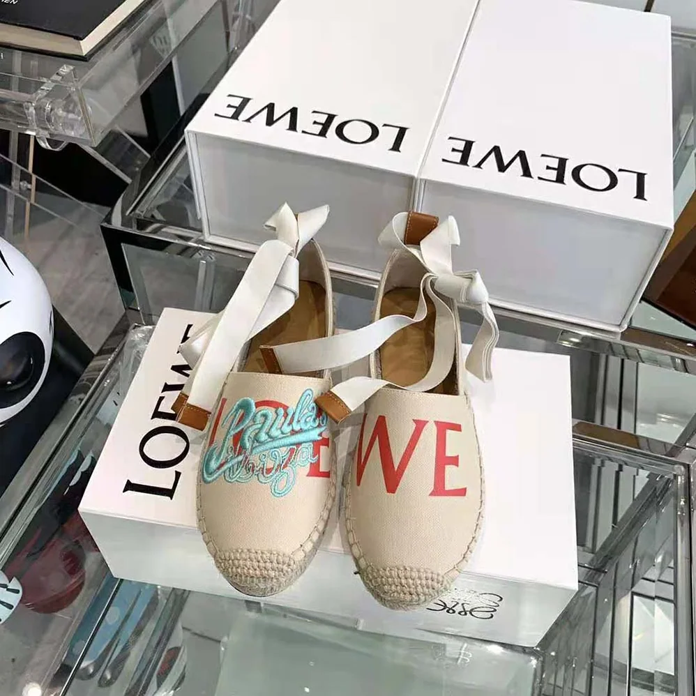 Loewe Paulas Ibiza Espadrille in Canvas for Women in Beige