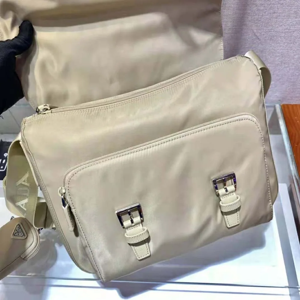 Prada Re-Nylon Shoulder Bag for Women in Beige Prada Re-Nylon Shoulder Bag for Women in Beige