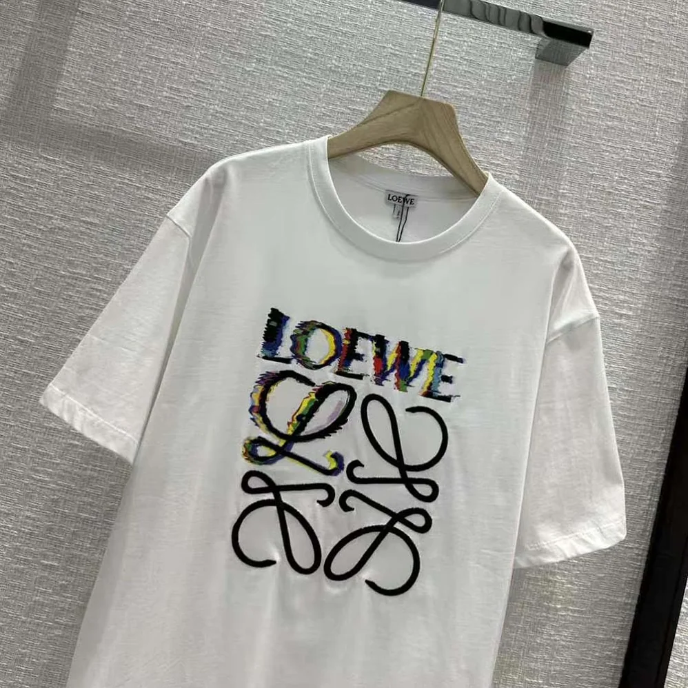 Loewe Glitch Anagram T-shirt in Cotton for Men in White