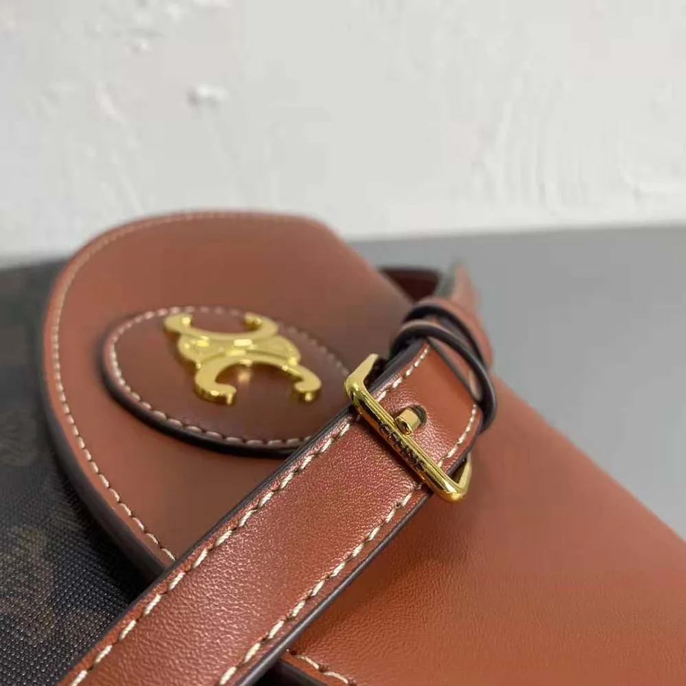 Celine Triomphe Saddle Bag in Triomphe Canvas for Women Celine Triomphe Saddle Bag in Triomphe Canvas for Women