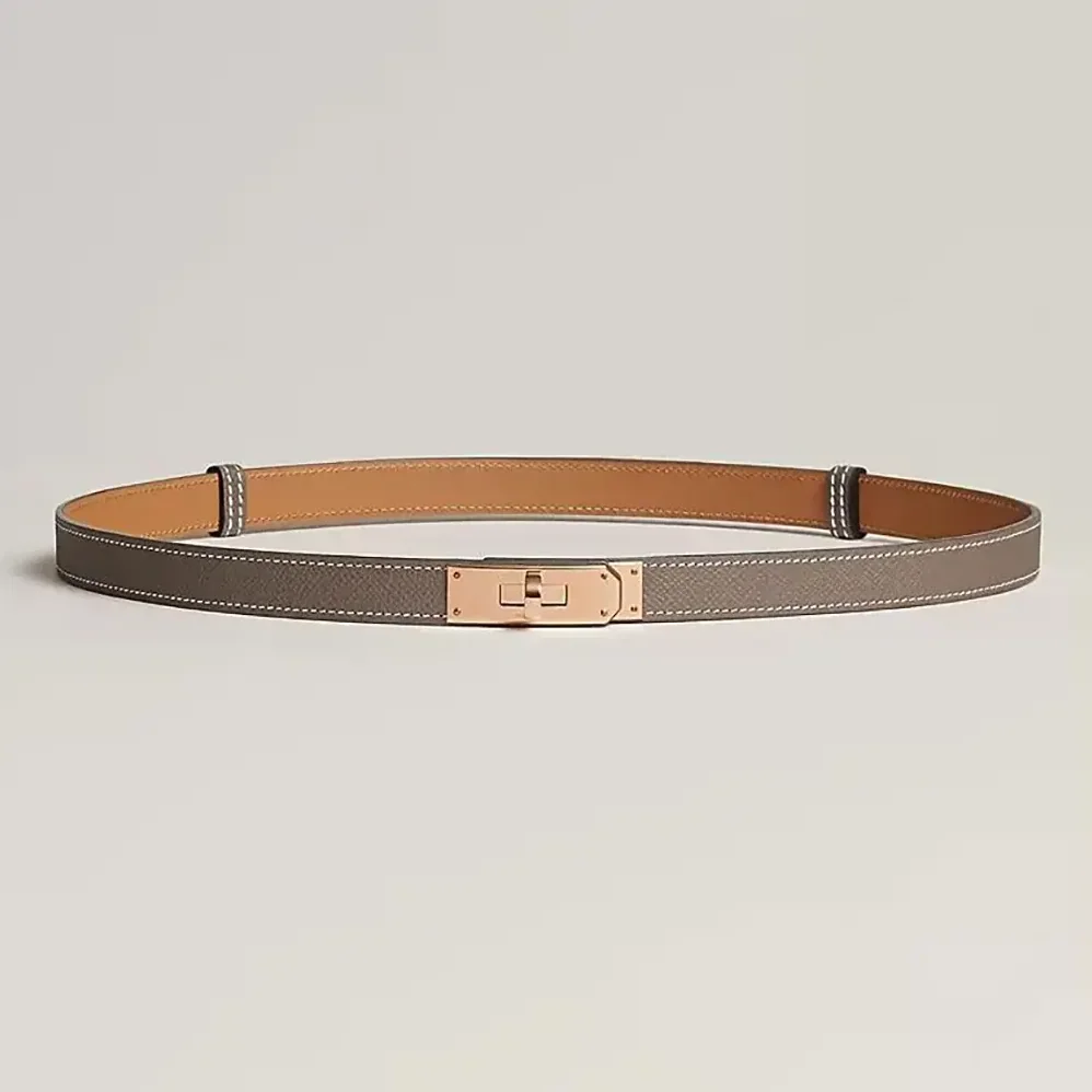Hermes Kelly 18 Belt for Women in Grey