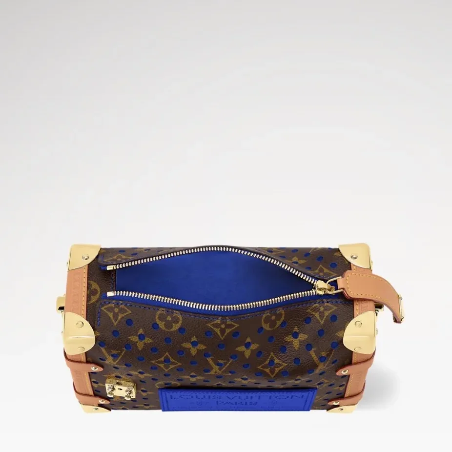 Louis Vuitton Side Trunk MM Shoulder Bag / Neon Wave Blue Gold Hardware