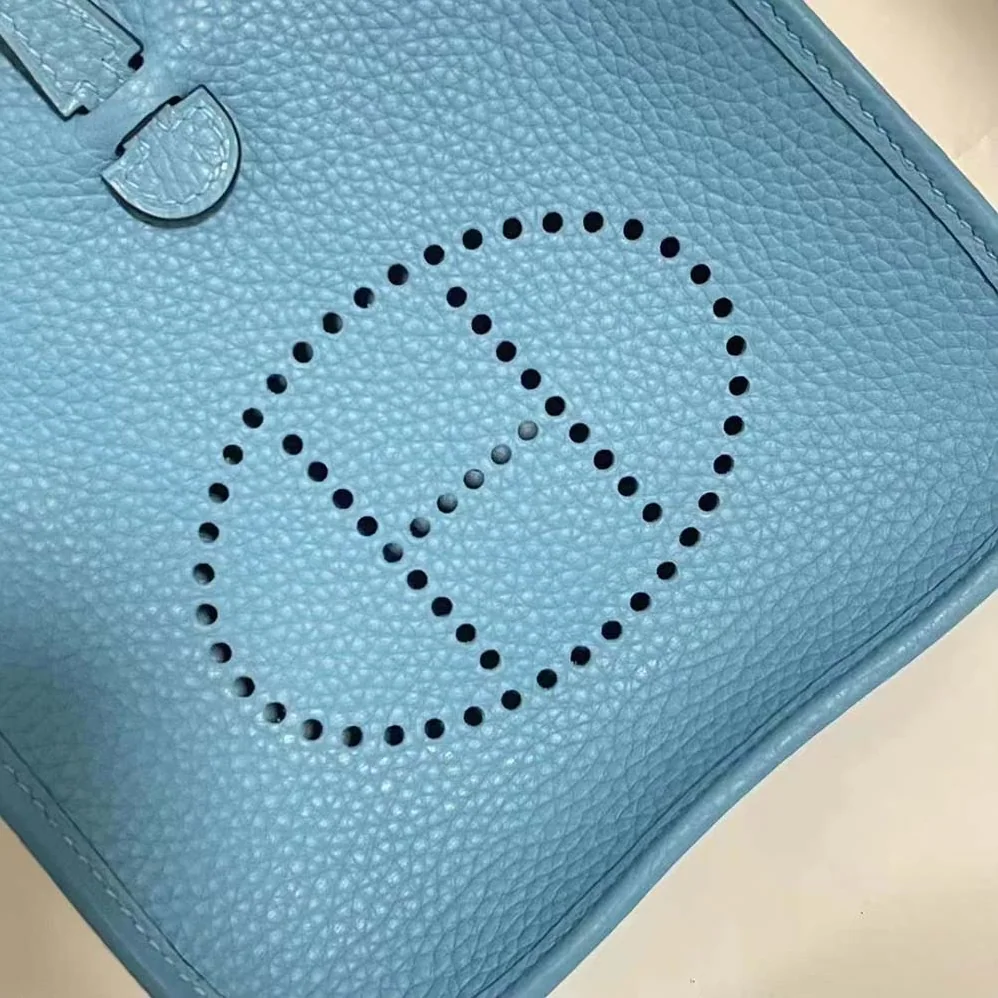 Hermes Evelyne III 16 Mini Model Bag in Calfskin in Blue Hermes Evelyne III 16 Mini Model Bag in Calfskin in Blue