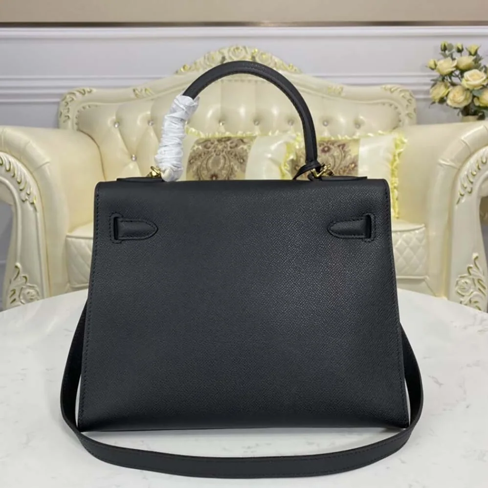 Hermes Kelly Bag 28 Epsom Leather for Women in Black Hermes Kelly Bag 28 Epsom Leather for Women in Black