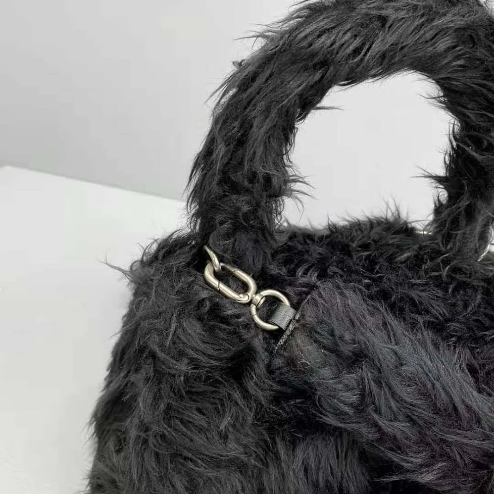Balenciaga Fluffy Hourglass Top Handle Bag in Back for Women