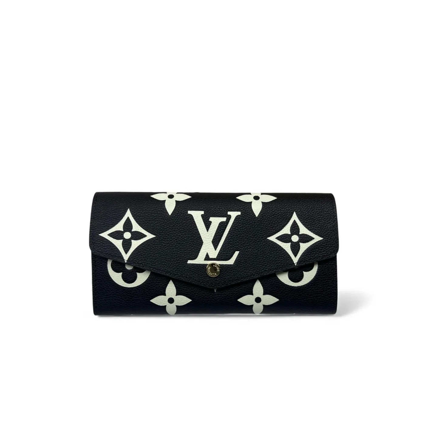 Louis Vuitton Sarah Wallet Black And Beige /
