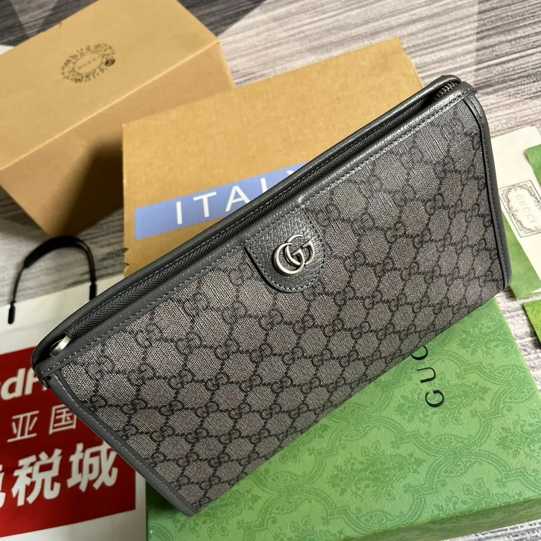 Gucci Ophidia GG Toiletry Case Supreme Canvas Grey /