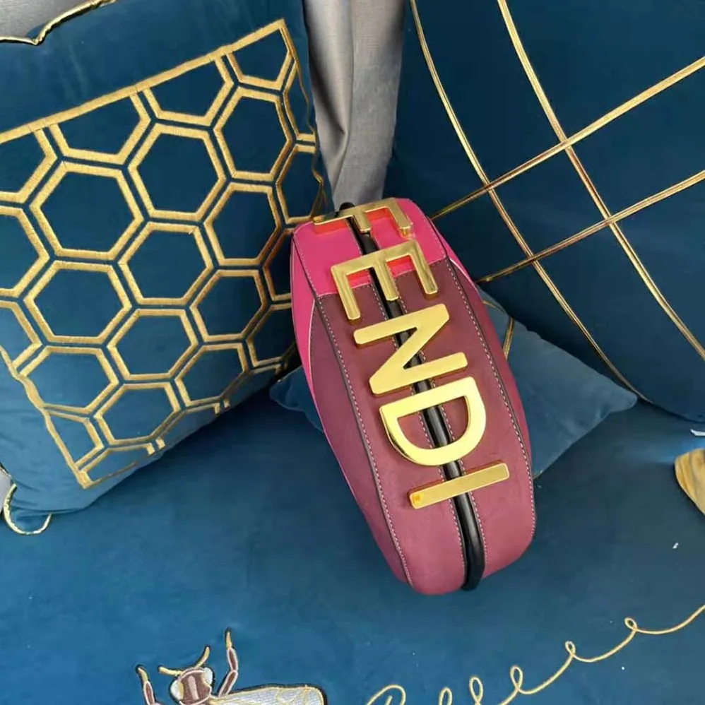 Fendi Fendigraphy Small Leather Bag with Multicolor Inlay for Women