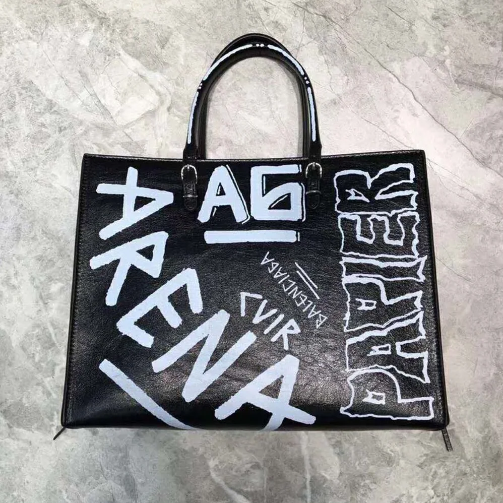 Balenciaga Papier A6 Zip Around Graffiti Crossbody Graffiti Print for Women
