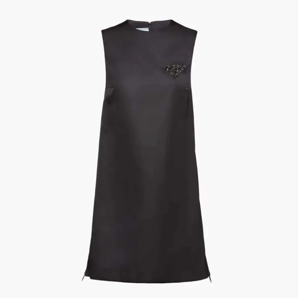 Prada Sleeveless Round-neck Re-Nylon Mini-Dress for Women in Black