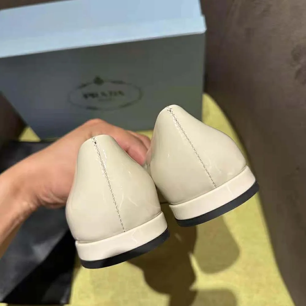 Prada Patent Leather Ballerinas for Women in White