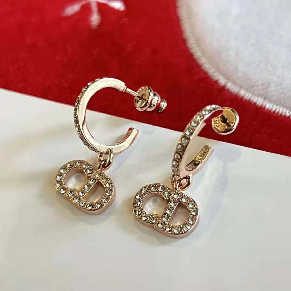 Dior Clair D Lune Earrings Pink-Finish Metal and Pink Crystals for Women Dior Clair D Lune Earrings Pink-Finish Metal and Pink Crystals for Women