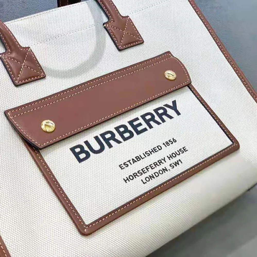 Burberry Small Freya Tote for Women in Beige