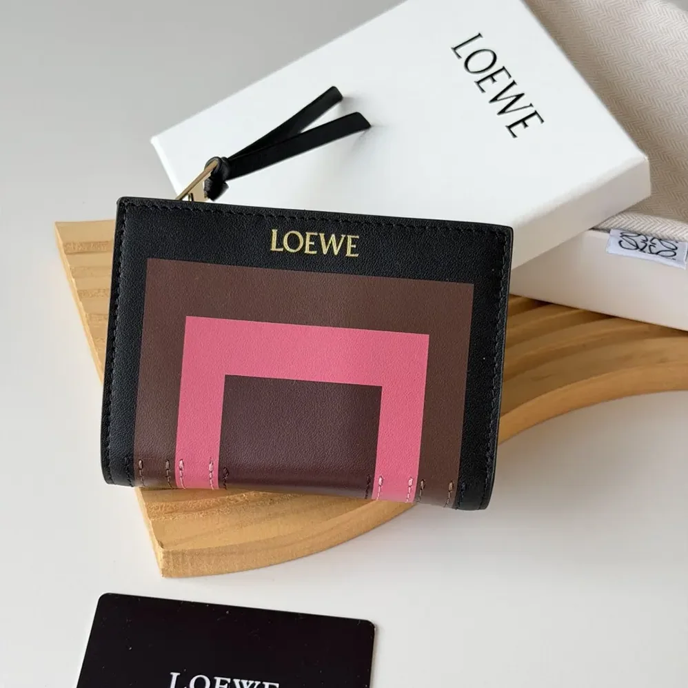 Loewe Compact Wallet in Nappa Calfskin for Unisex in Black Loewe Compact Wallet in Nappa Calfskin for Unisex in Black