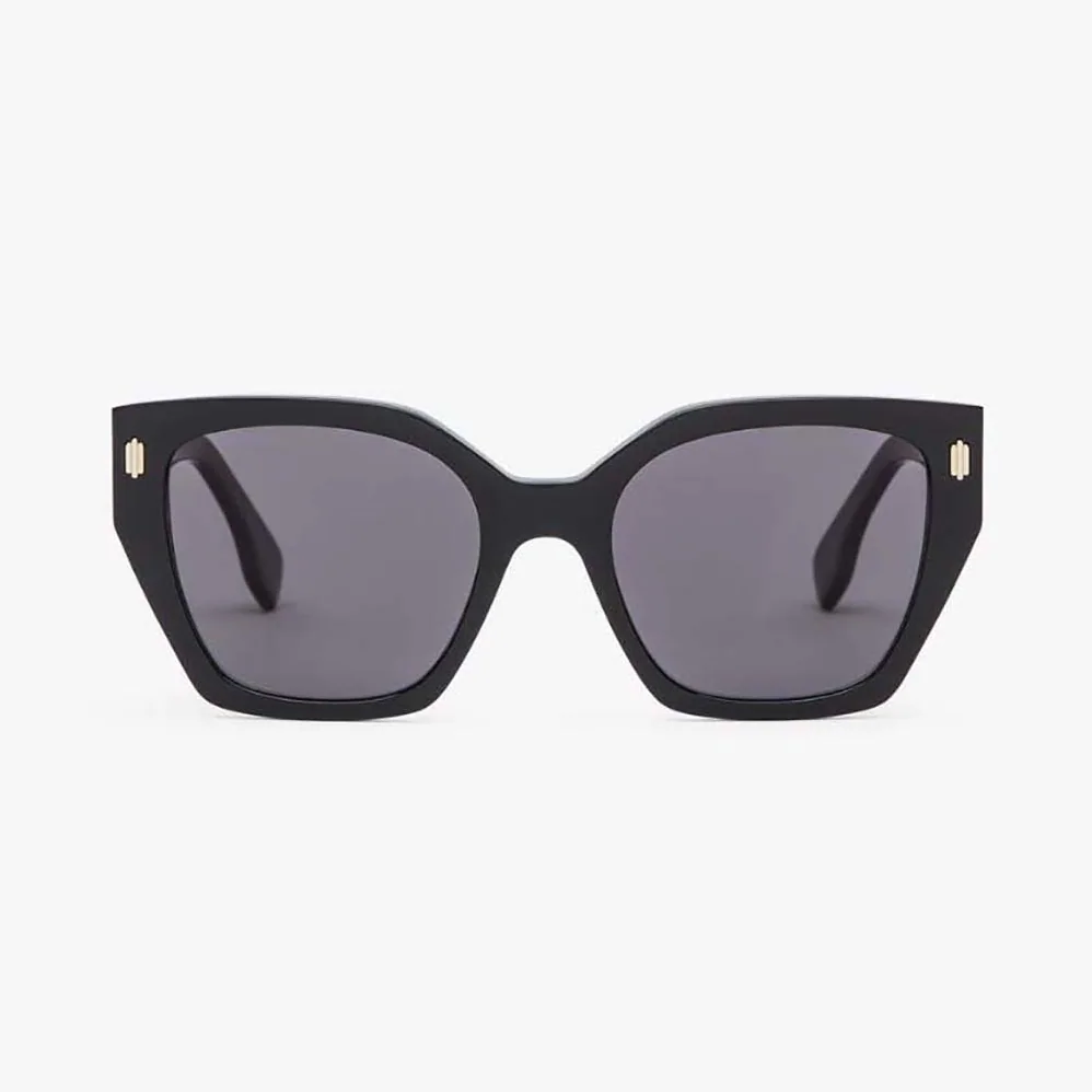 Fendi Fendi Bold Low Bridge Fit Black Acetate Sunglasses for Unisex Fendi Fendi Bold Low Bridge Fit Black Acetate Sunglasses for Unisex