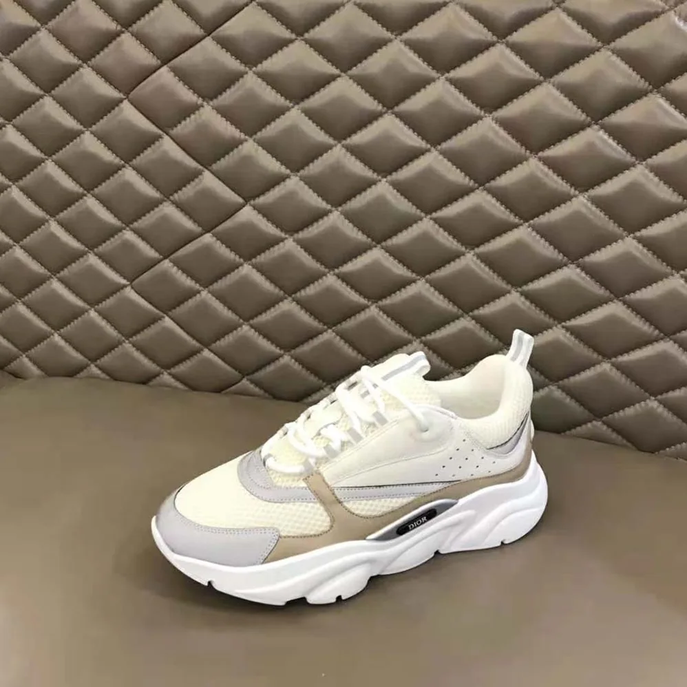 Dior B22 Sneaker Cream Technical Mesh with Beige and White Smooth Calfskin for Men Dior B22 Sneaker Cream Technical Mesh with Beige and White Smooth Calfskin for Men