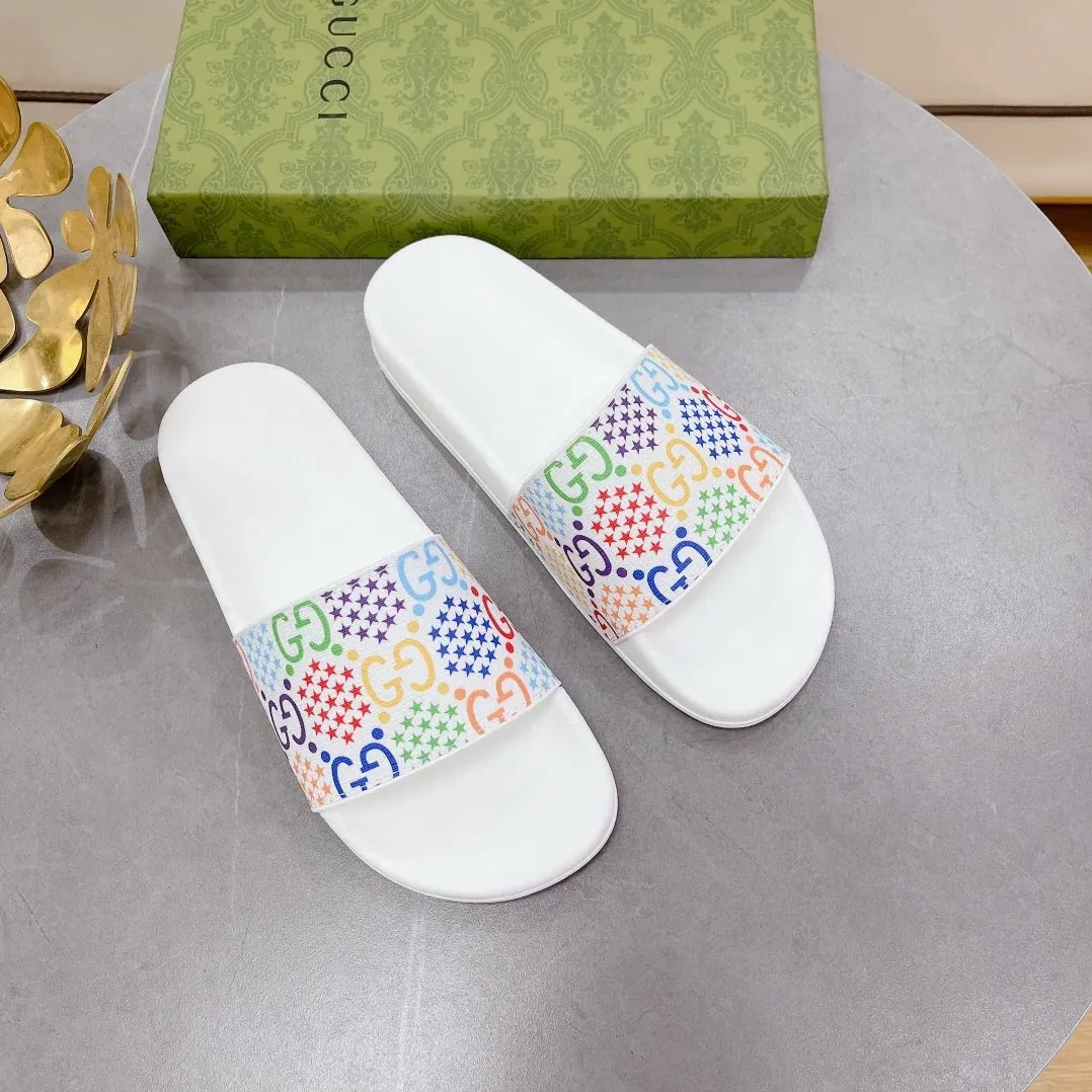 Gucci GG Slide Sandal With Stars White for Women Gucci GG Slide Sandal With Stars White for Women