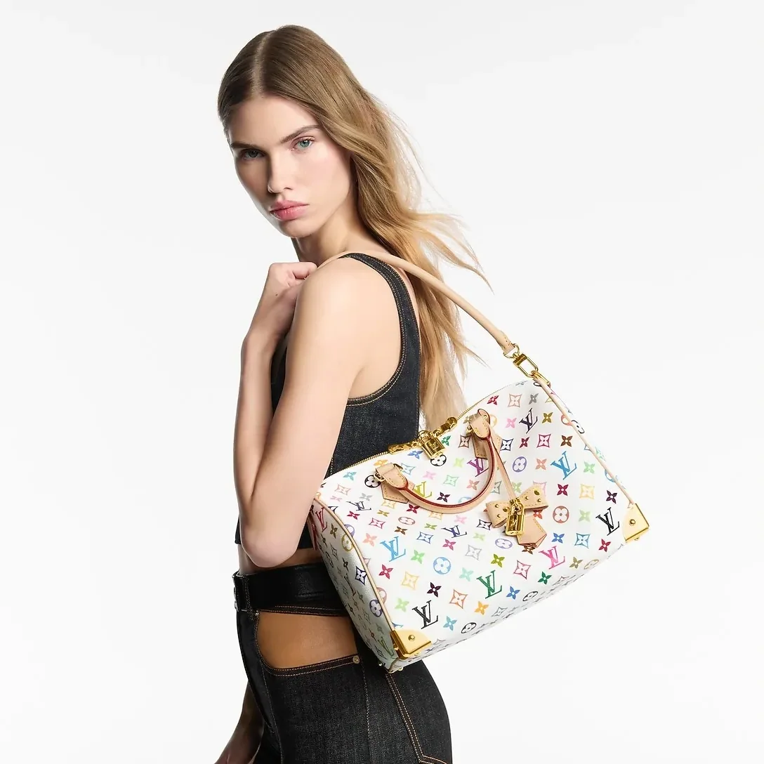 Louis Vuitton LV x TM Speedy Soft 30 Top Handle Bag in Multicolored Gold Hardware