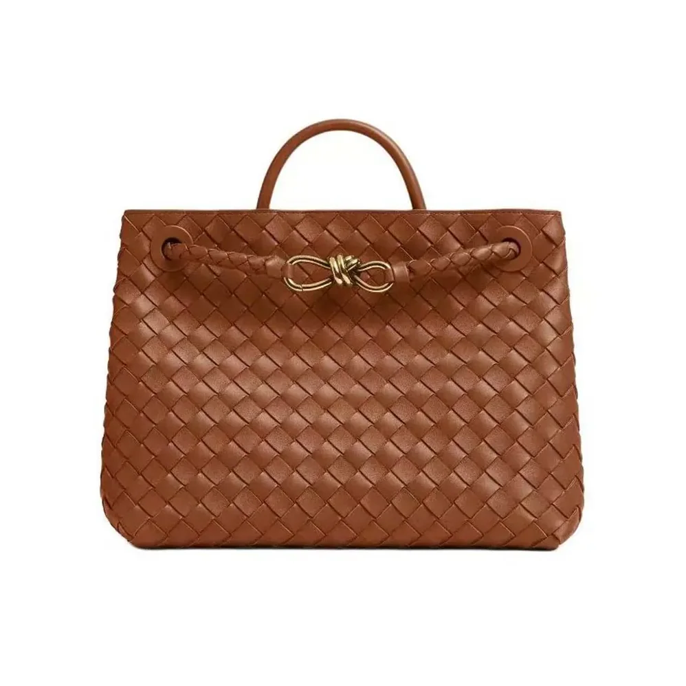 Bottega Veneta Medium Andiamo Intrecciato Leather Top Handle Bag for Women in Brown Bottega Veneta Medium Andiamo Intrecciato Leather Top Handle Bag for Women in Brown