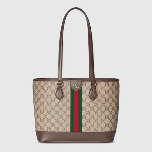 Gucci Ophidia Medium Tote Bag / Beige/ Dark Brown Gold Hardware Gucci Ophidia Medium Tote Bag / Beige/ Dark Brown Gold Hardware