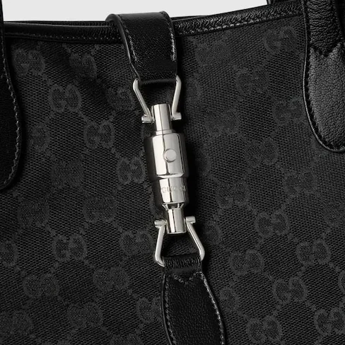 Gucci Jackie Medium Tote Bag in Black Silver Hardware Gucci Jackie Medium Tote Bag in Black Silver Hardware
