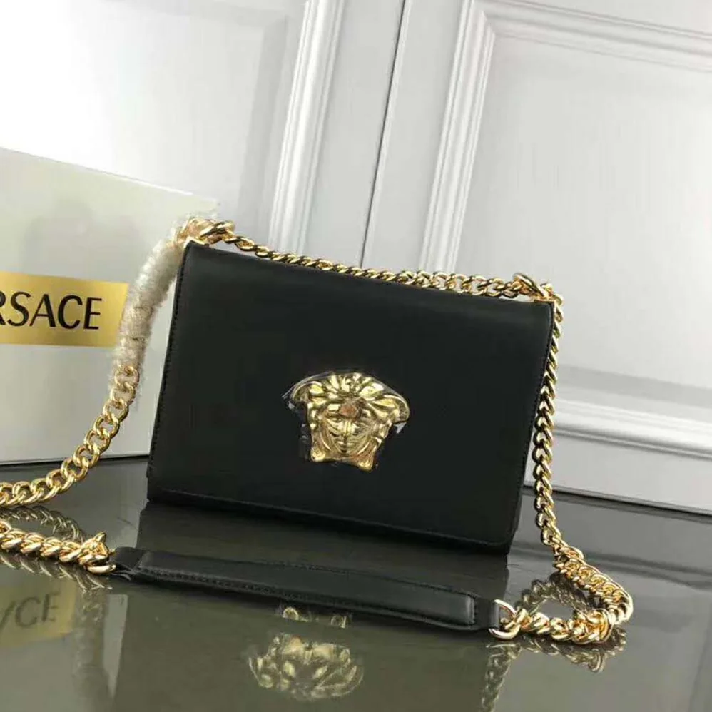 Versace Medusa Head Evening Clutch Bag for Women in Black