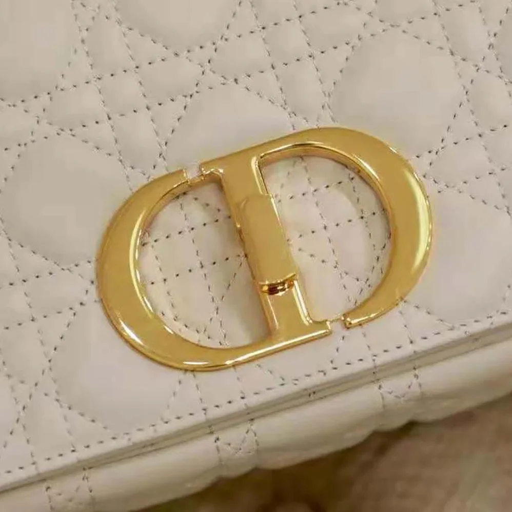 Dior Large Dior Caro Bag Supple Cannage Calfskin for Women in White