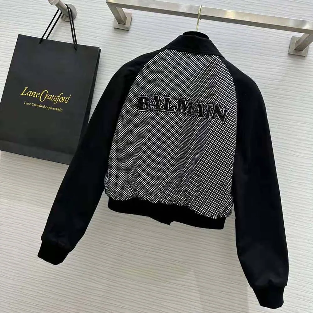 Balmain Cropped Balmain Jacket with Rhinestones for Women
