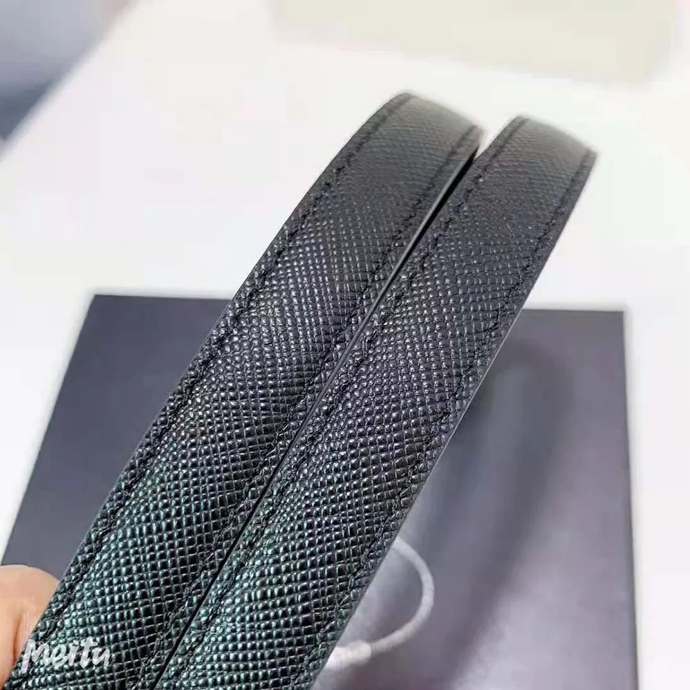 Prada Saffiano Leather Belt for Women in Black Prada Saffiano Leather Belt for Women in Black