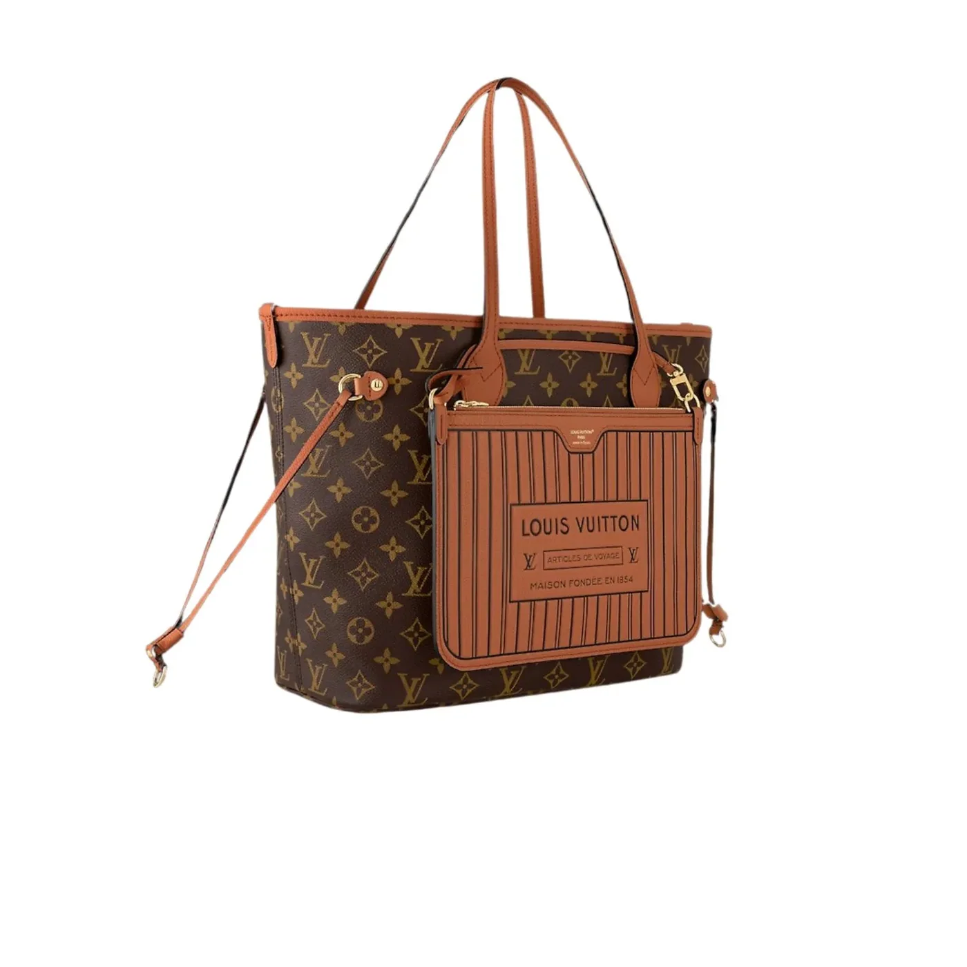 Louis Vuitton Neverfull Inside Out MM Tote Bag in Tan Gold Hardware Louis Vuitton Neverfull Inside Out MM Tote Bag in Tan Gold Hardware