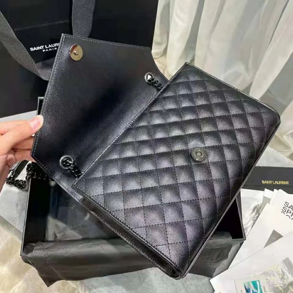 Saint Laurent YSL Envelope Medium Bag in Mix Matelasse Grain DE Poudre Embossed Leather for Women Saint Laurent YSL Envelope Medium Bag in Mix Matelasse Grain DE Poudre Embossed Leather for Women