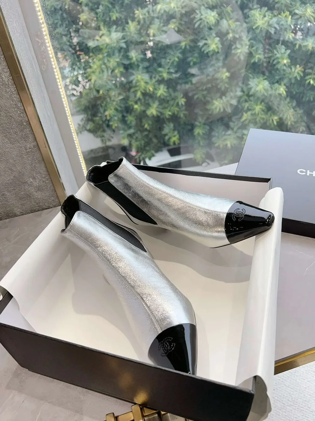 Chanel Martin Loafer Boot Silver Chanel Martin Loafer Boot Silver