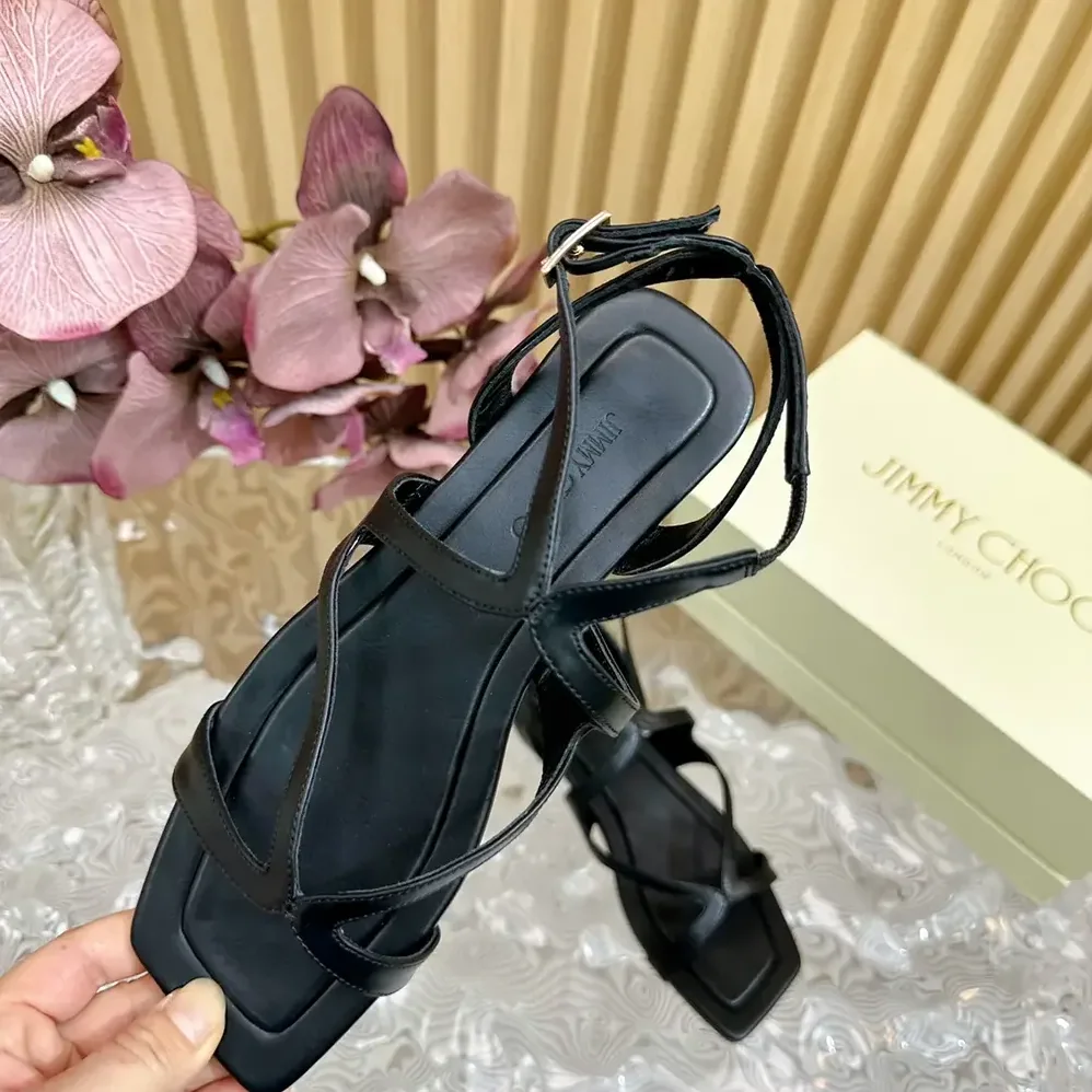 Jimmy Choo Ayla Flat Black Nappa Leather Flats for Women Jimmy Choo Ayla Flat Black Nappa Leather Flats for Women