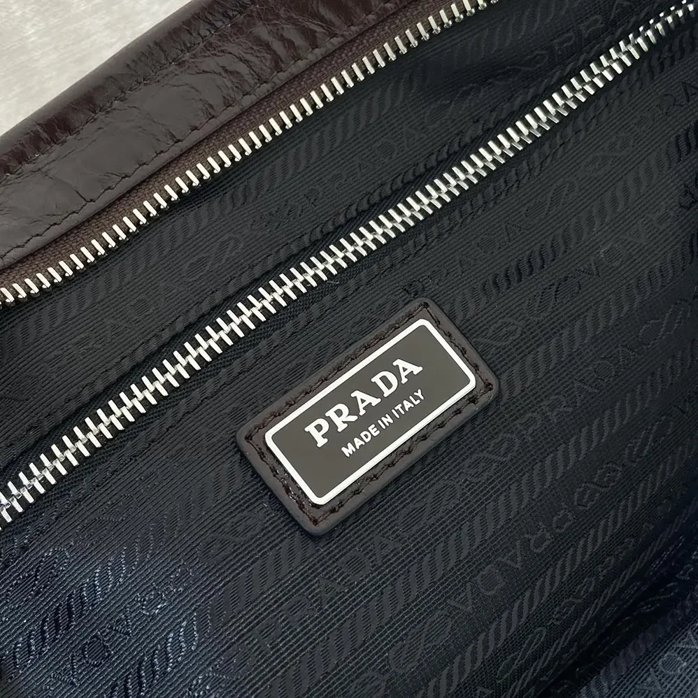 Prada Bonnie Leather Tote Bag for Unisex in Dark Brown