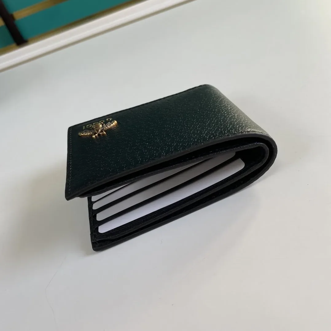 Gucci Bee Logo Black Bi in Fold Wallet Gucci Bee Logo Black Bi in Fold Wallet