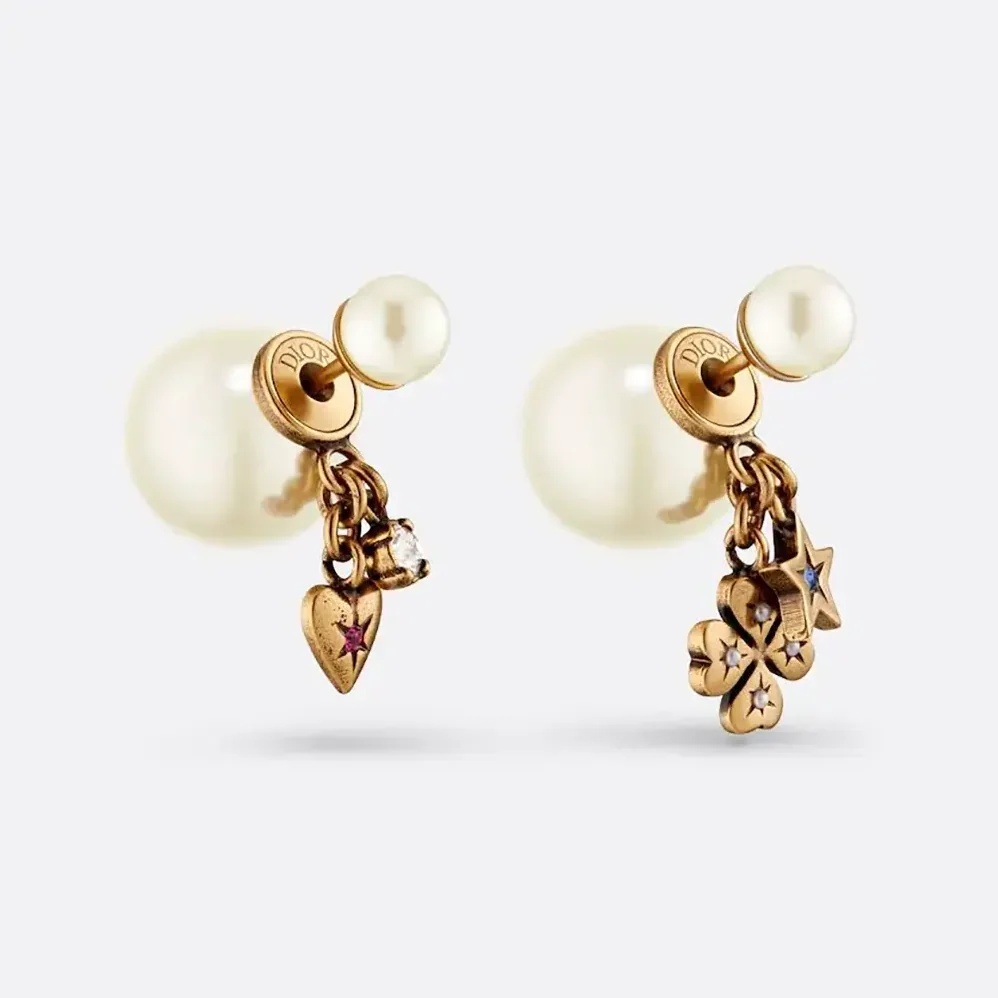 Dior Tribales Earrings Antique Gold for Women in Finish Metal Dior Tribales Earrings Antique Gold for Women in Finish Metal