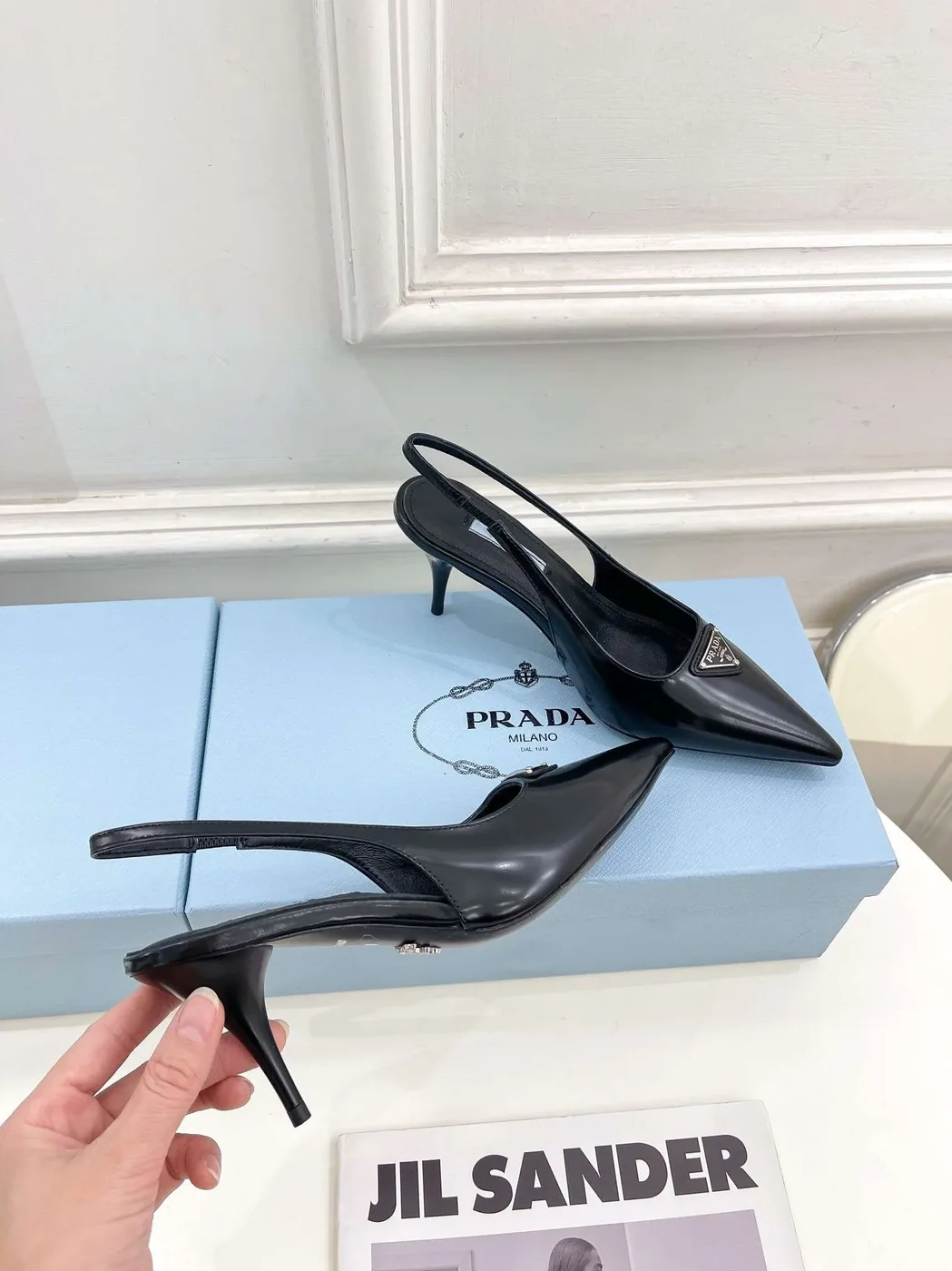 Prada Slingback Spike Pumps Black Prada Slingback Spike Pumps Black