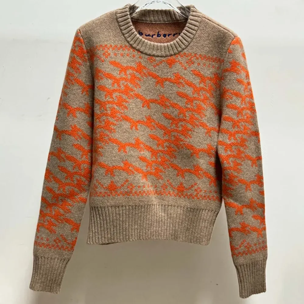 Burberry Cropped Fox Wool Sweater for Men