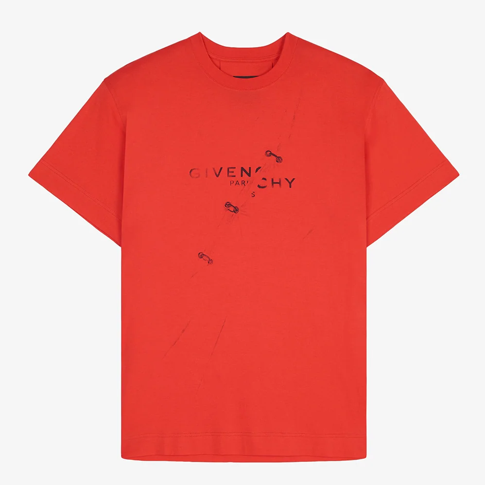 Givenchy Oversized T-Shirt with Trompe-L oeil Effect for Men in Red