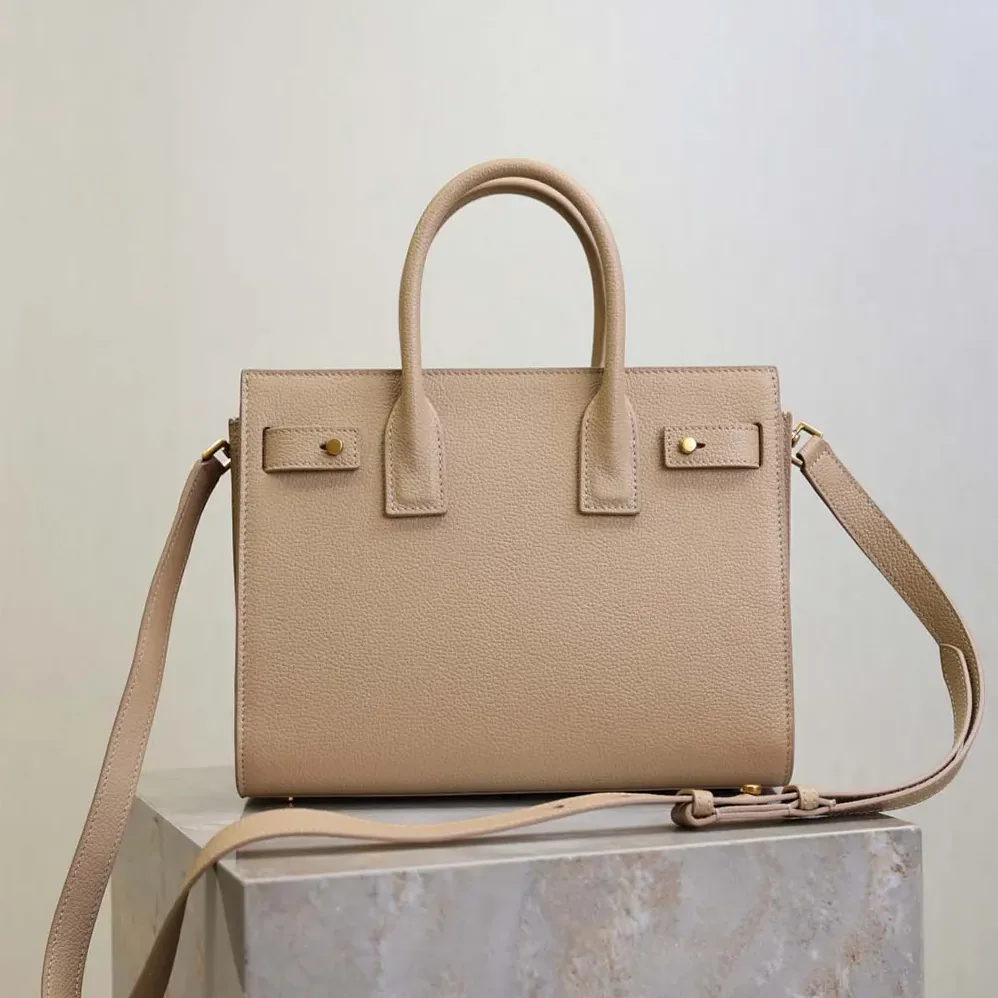 Saint Laurent YSL Baby Sac De Jour In Supple Grained Leather for Women in Beige