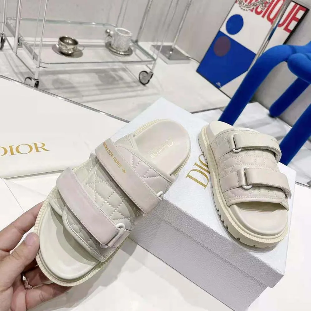 Dior Dio(r)evolution Slide White Quilted Cannage Calfskin for Women