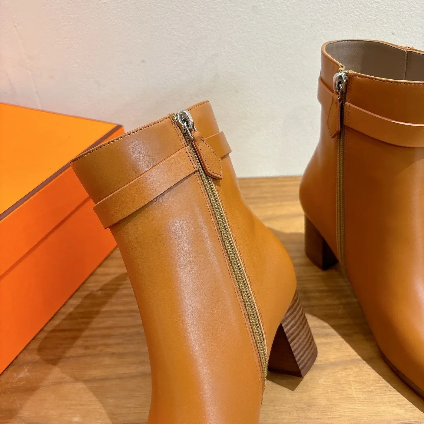 Hermes Saint Germain Ankle Boots Naturel