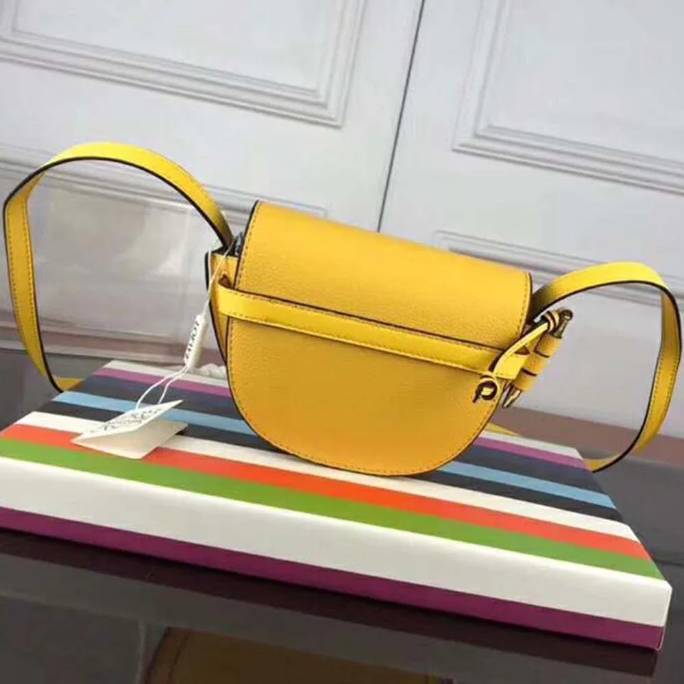 Loewe Gate Mini Bag Yellow Soft Grained Calf Leather for Women