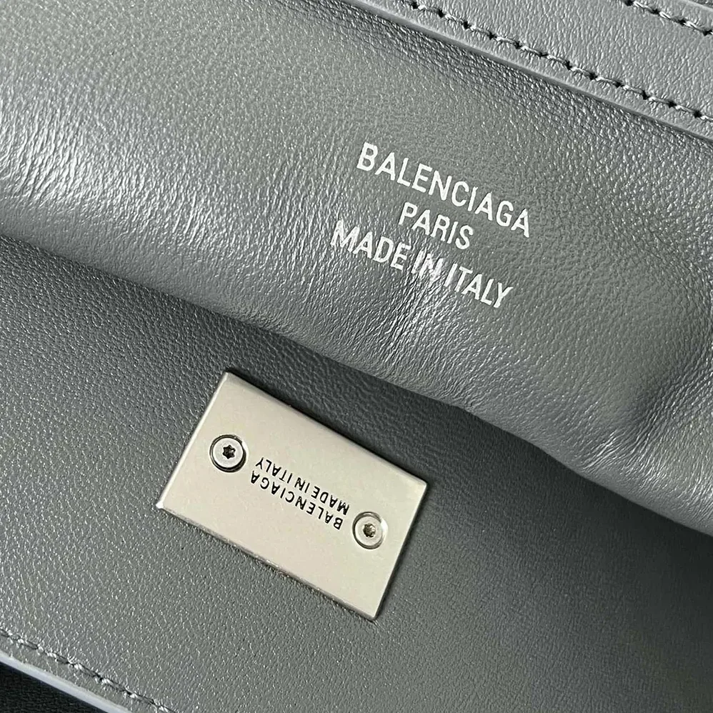 Balenciaga Rodeo Medium Handbag in Grey Smooth Calfskin for Women in Silver