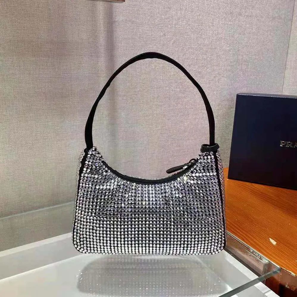 Prada Duchesse and Crystal Mini-Bag for Women in Black Prada Duchesse and Crystal Mini-Bag for Women in Black