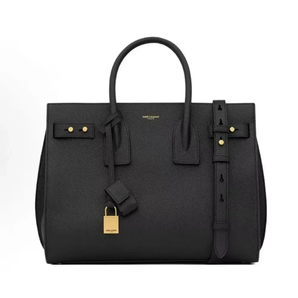 Saint Laurent YSL Sac De Jour in Supple Grained Leather for Women in Black/Gold Saint Laurent YSL Sac De Jour in Supple Grained Leather for Women in Black/Gold
