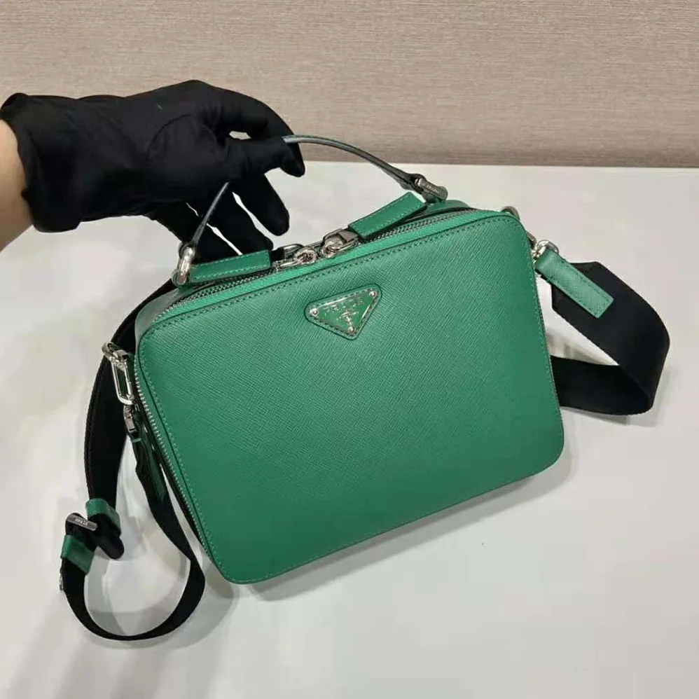 Prada Brique Saffiano Leather Bag for Men in Green