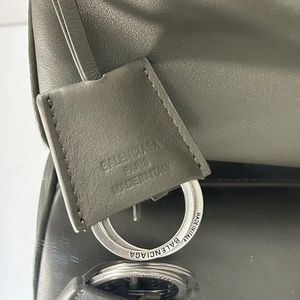 Balenciaga Rodeo Handbag Mini In Khaki Smooth Calfskin Aged for Women in Silver Hardware
