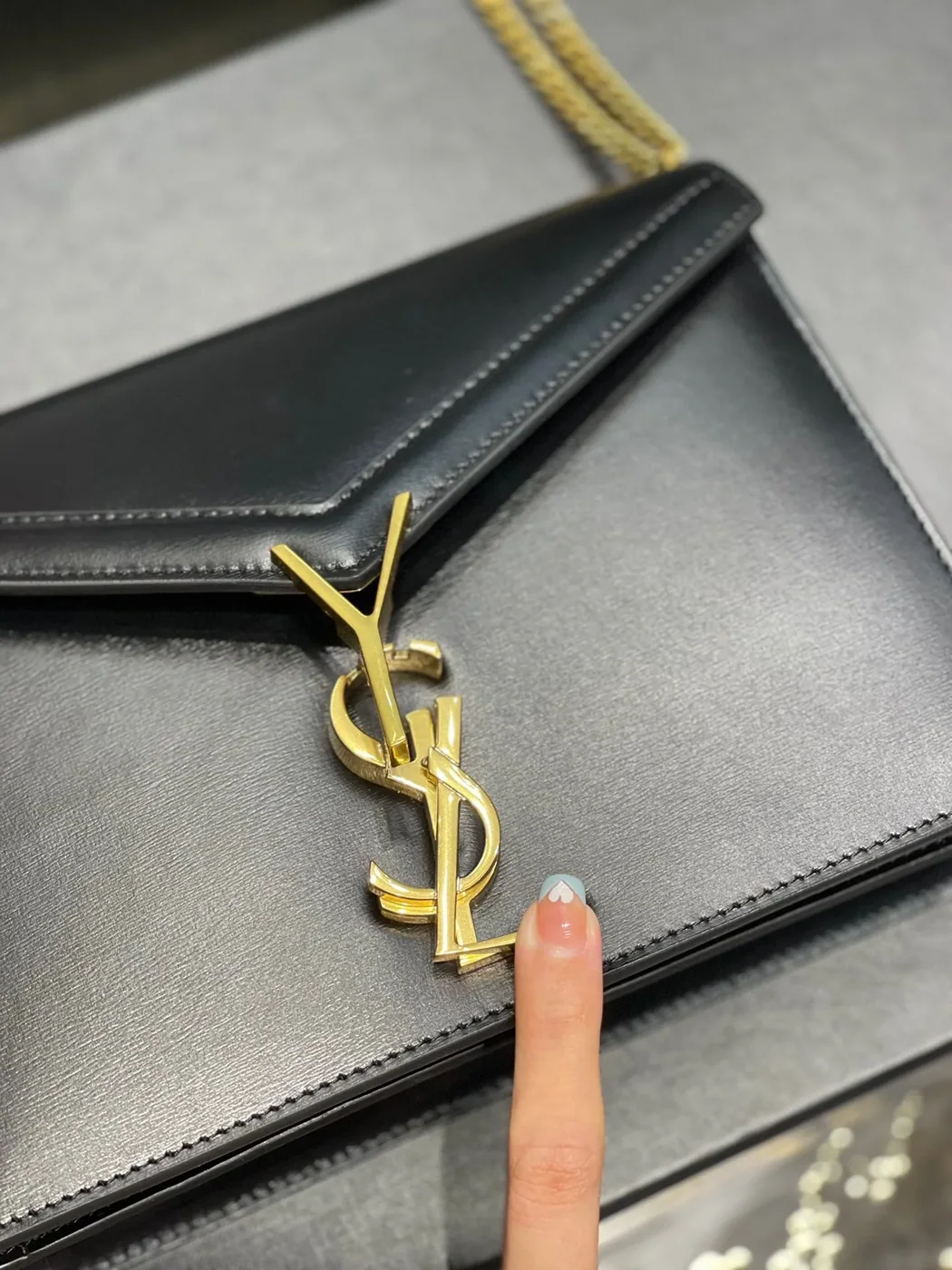 Saint Laurent Cassandra Medium Shoulder Bag in Black Gold Hardware Saint Laurent Cassandra Medium Shoulder Bag in Black Gold Hardware