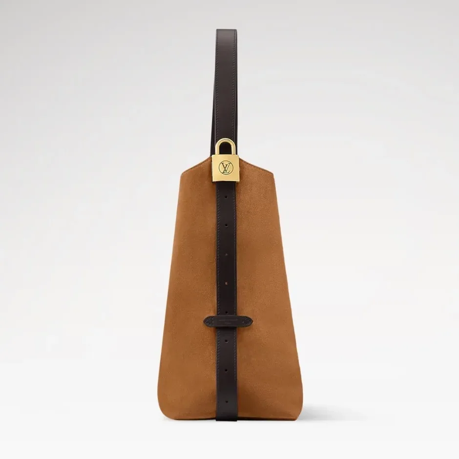 Louis Vuitton Low Key Hobo MM Shoulder Bag13. in Tan Suede Gold Hardware